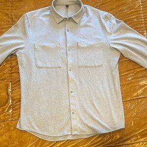 lululemon athletica Heather Gray Button-Down Shirt